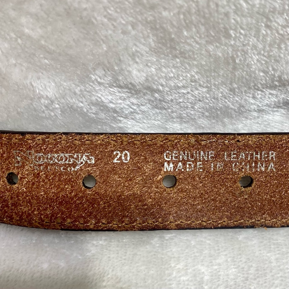 NOCONA Kids Leather Calf-hair Belt Blue Rhinestones Brown Western Cowboy - Picture 10 of 11